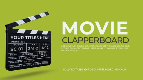 Animated 3D Film Clapperboard Opener