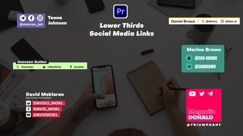 Clean Animated Social Media Lower Thirds