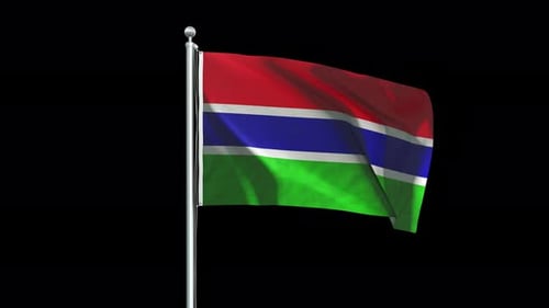 Realistic Waving Flag of The Gambia Loop