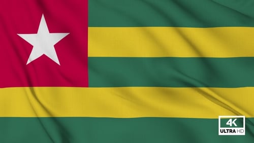 Realistic Togo Flag Waving Seamlessly