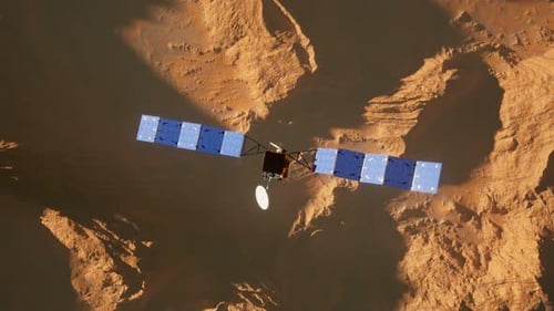 Advanced Satellite Exploring Red Planet Surface From Above