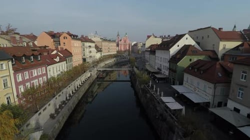 Aerial view of Ljubljanica River