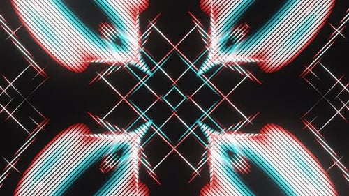 Abstrakte blaue und rote Kaleidoskop Vj Loop Schnelle Animation