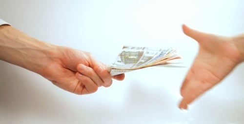 Money Exchange, Passing Cash From Hand to Hand