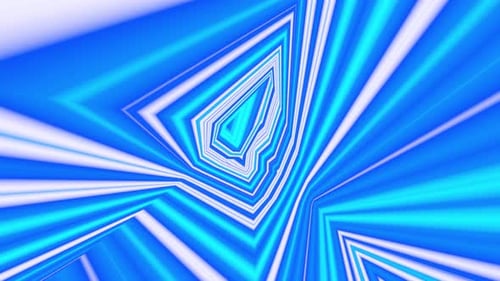 Dynamic Blue Geometric Tunnel Background With Abstract Lines