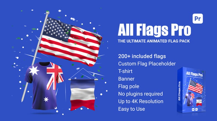 Premiere Pro Flag Waving Editable Video Templates - Envato