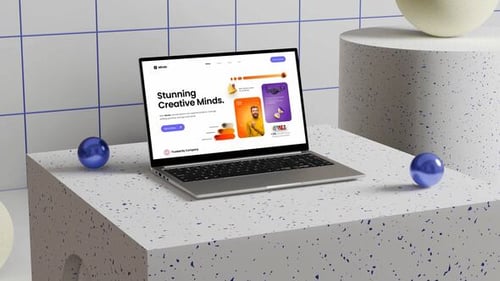 Creative laptop mockup MOGRT