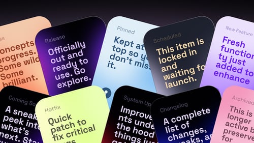 Modern UI Widget Cards for App Updates and Information