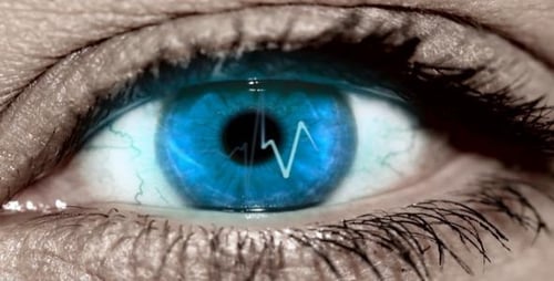 Extreme Close Up of Digitally Enhanced Blue Eye