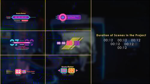 Kit de ferramentas de contagem regressiva digital para números e temporizadores