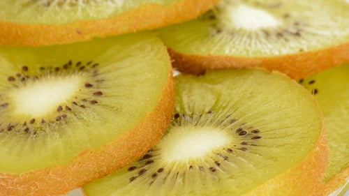 Fresh Sliced Kiwi Close Up View