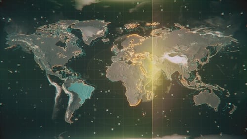 Digital World Map with Scanning Light Data Network