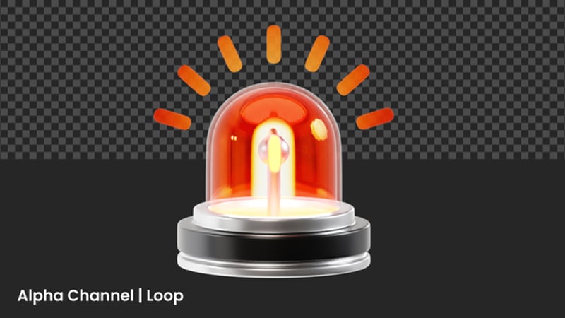 3D Animation Of Siren Warning | Alpha Loop, Backgrounds Motion Graphics ...