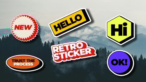 Animated Retro Graphic Stickers for Engaging Content