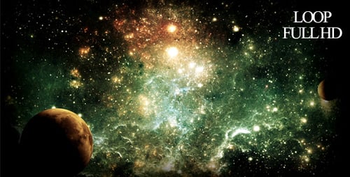 Nebula Galaxy Space Reveal with Stars and Planets