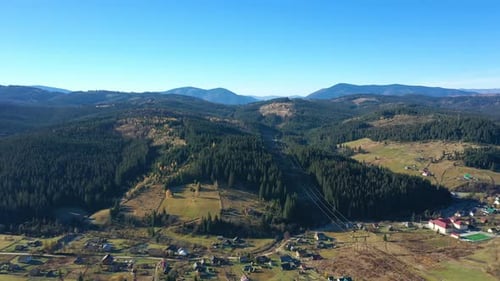 Aerial Landscape View Of Mountain Village 2