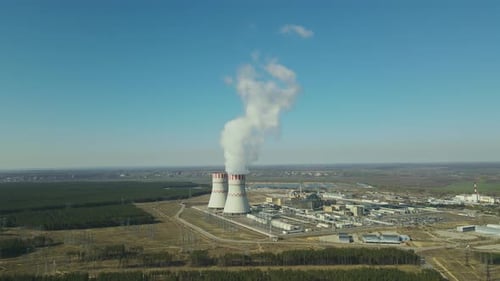 Nuclear Power Plant Production Clean Energy From Source Renewable Energy