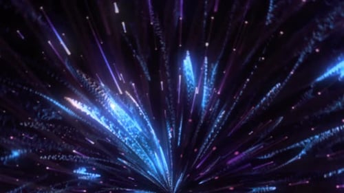 Energetic Blue Light Particles Rays Abstract Background