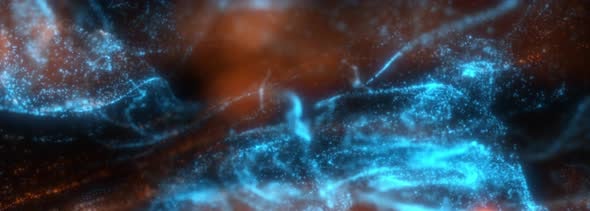 Fluid Blue Orange Particles Flowing 809