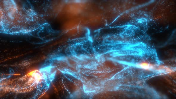 Fluid Blue Orange Particles Flowing 809