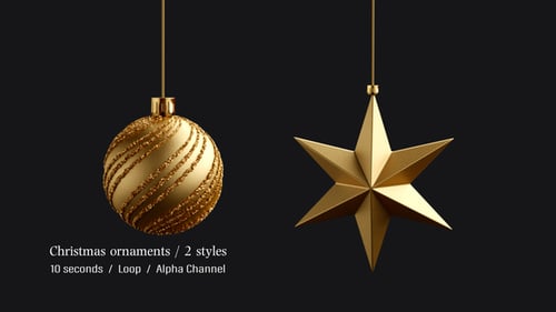 Elegant Golden Christmas Ornaments with Festive Glitter