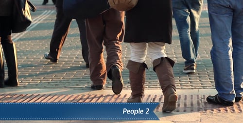 People Walking on City Street at Golden Hour