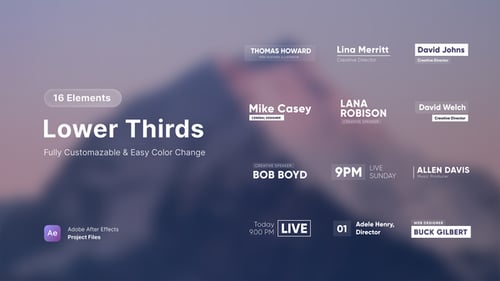 Minimalist Lower Thirds Pack for Professional Video Broadcasts