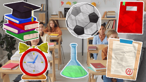 Back to school paper elements.