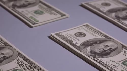 Neat Stacks of One Hundred Dollar Bills