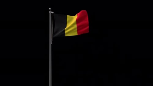 Belgian National Flag Waving Animation