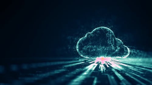 Glowing Futuristic Cloud Computing Data Transfer Background