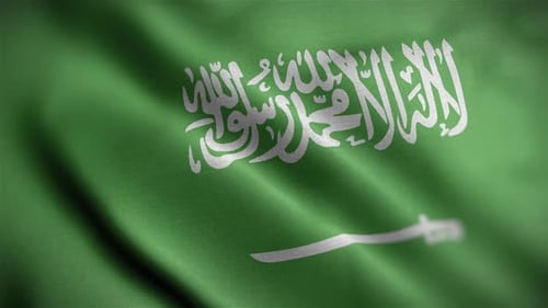 Realistic Waving Saudi Arabia Flag Seamless Loop