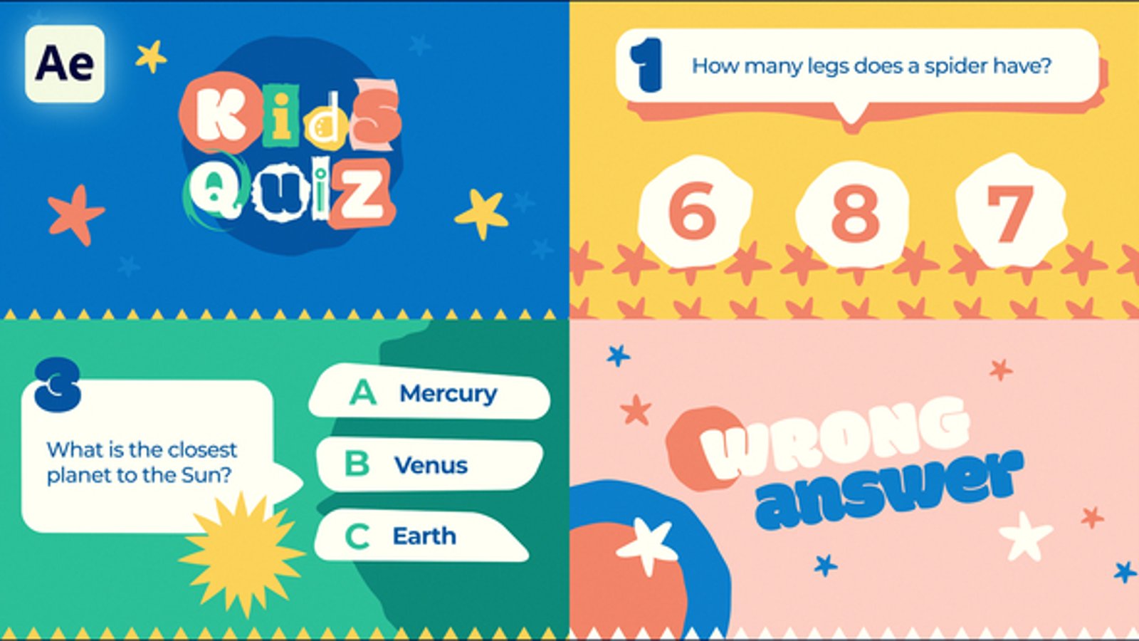 Playful Kids Quiz Animated Presentation Template, Openers ft. quiz ...