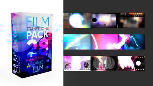 Dynamic Film Transition Pack with Glitch and Light Effects