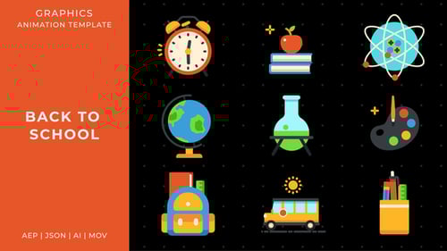 Back to school graphic animation template | After Effects