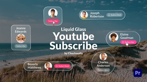 Modern Liquid Glass YouTube Subscribe Lower Thirds