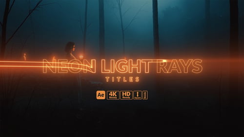 Neon Light Rays Titles – Glowing Light Streak Text Animations for Modern Videos