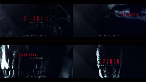 Dark Cinematic Horror Titles with Glitch Distortion