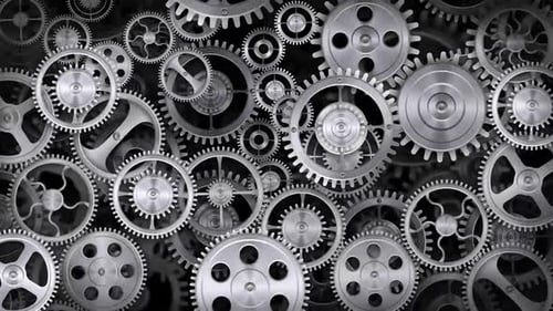 Seamless Looping Mechanical Gears Animation Background