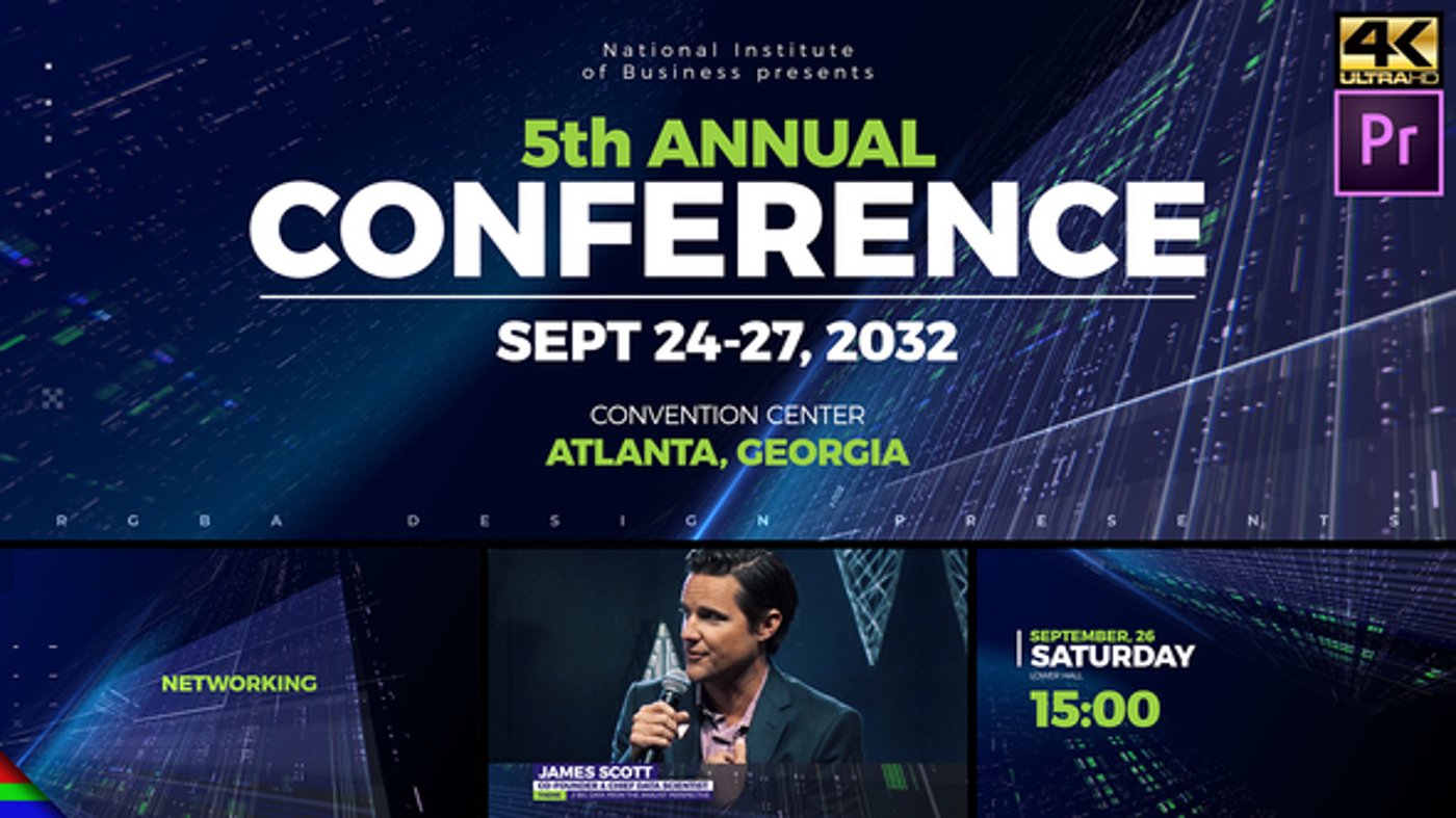 Modern Business Conference Opener with Dynamic Digital Graphics ...
