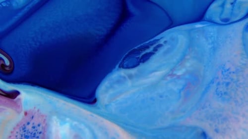 Swirling Blue, Pink, and White Abstract Paint