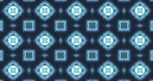 Abstract Blue Morphing Kaleidoscope Background Loop