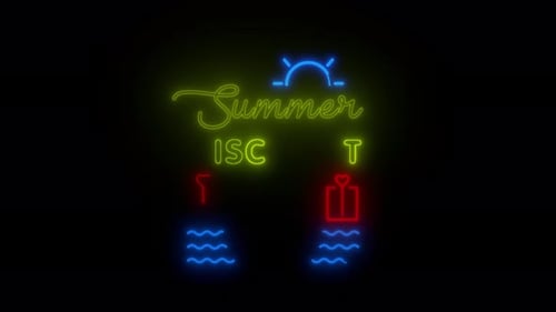 Summer Discount Sale Neon Sign Alpha Channel