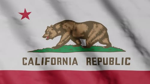 Seamless Loop of Waving California Republic State Flag