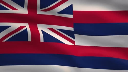 Realistic Waving Flag of Hawaii Loop