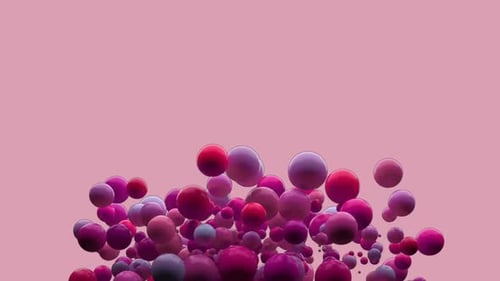 Pink and red bubbles on pink background