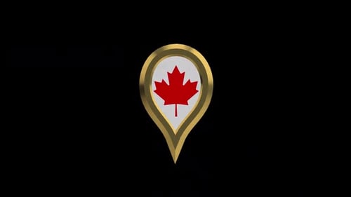 Rotating 3D Canada Flag Location Pin
