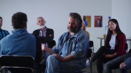 Adults Attending Group Therapy Session