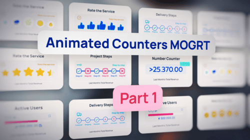 Animated Counters MOGRT – Infographic Numbers, Ratings, Revenue & KPI Elements for Business