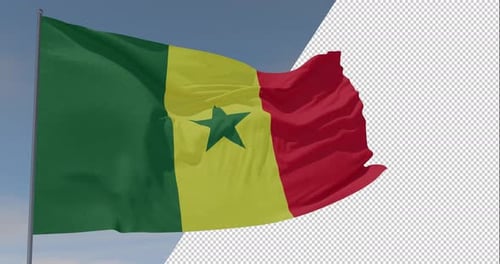 Flagge Senegal Patriotismus nationale Freiheit, Seamless Loop, Alphakanal